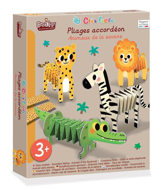 Pliages accordéons - animaux de la savane - Créa Lign'
