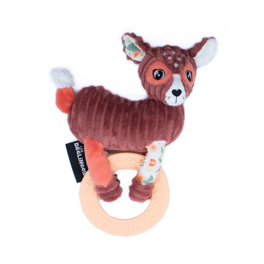 Peluche et anneau de dentition biche - Les Déglingos